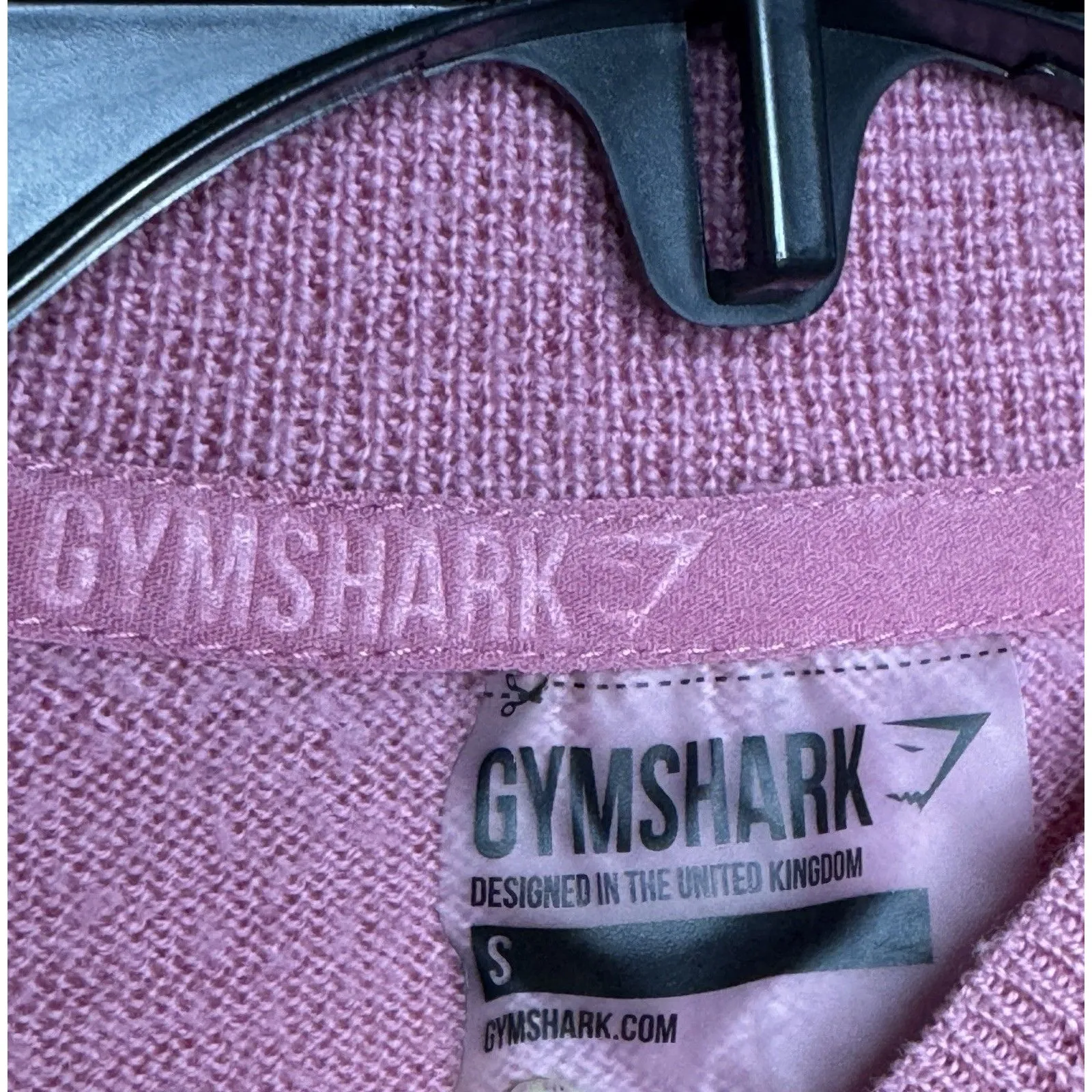 Gymshark Isla Knit Sweater 100% Wool Crop Pullover Pink Small Mock Neck Active - Image 4