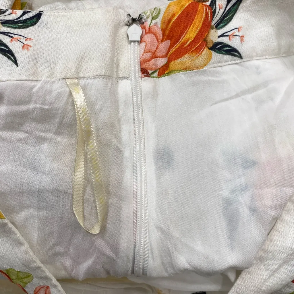 FARM RIO NANAJU MIDI SKIRT embroidered trim tiered size L - Image 6