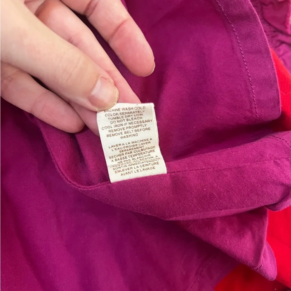 VINTAGE Free People: Red Corduroy Skirt purple tier  and removable Pom-pom belt - Image 10