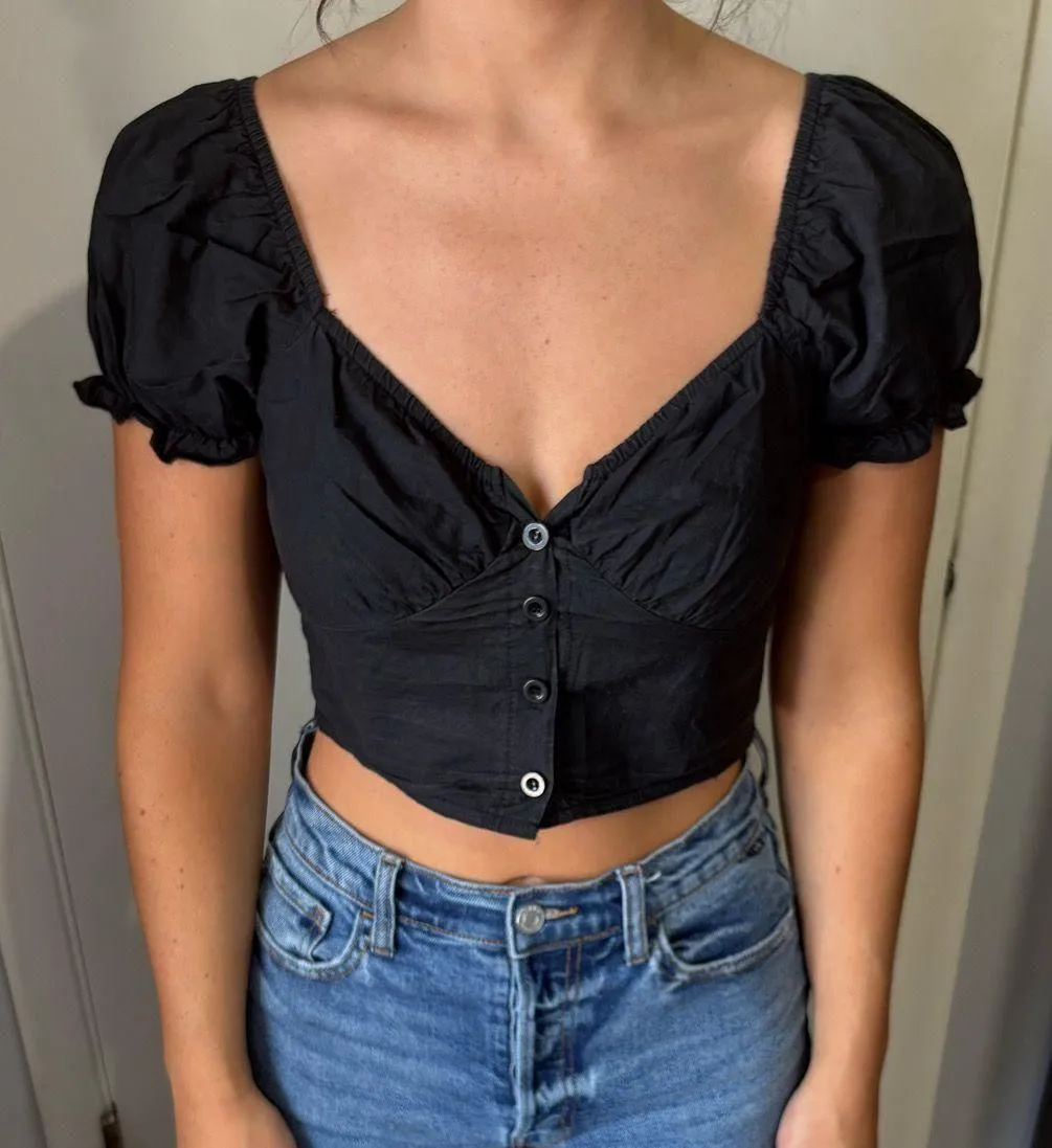 Black Abe Crop Top Princess Polly - Image 6