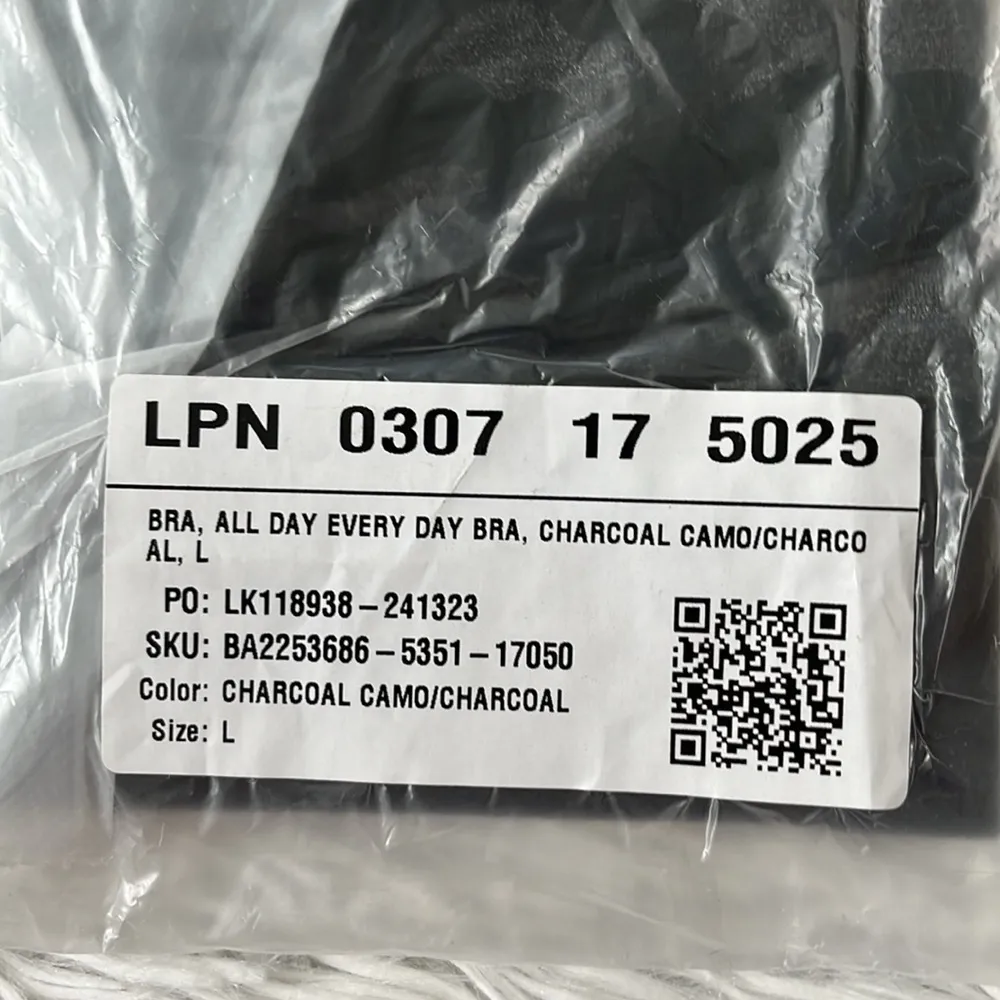 New FABLETICS Sports bra All Day Every Day in Charcoal Camp size Large - Image 3