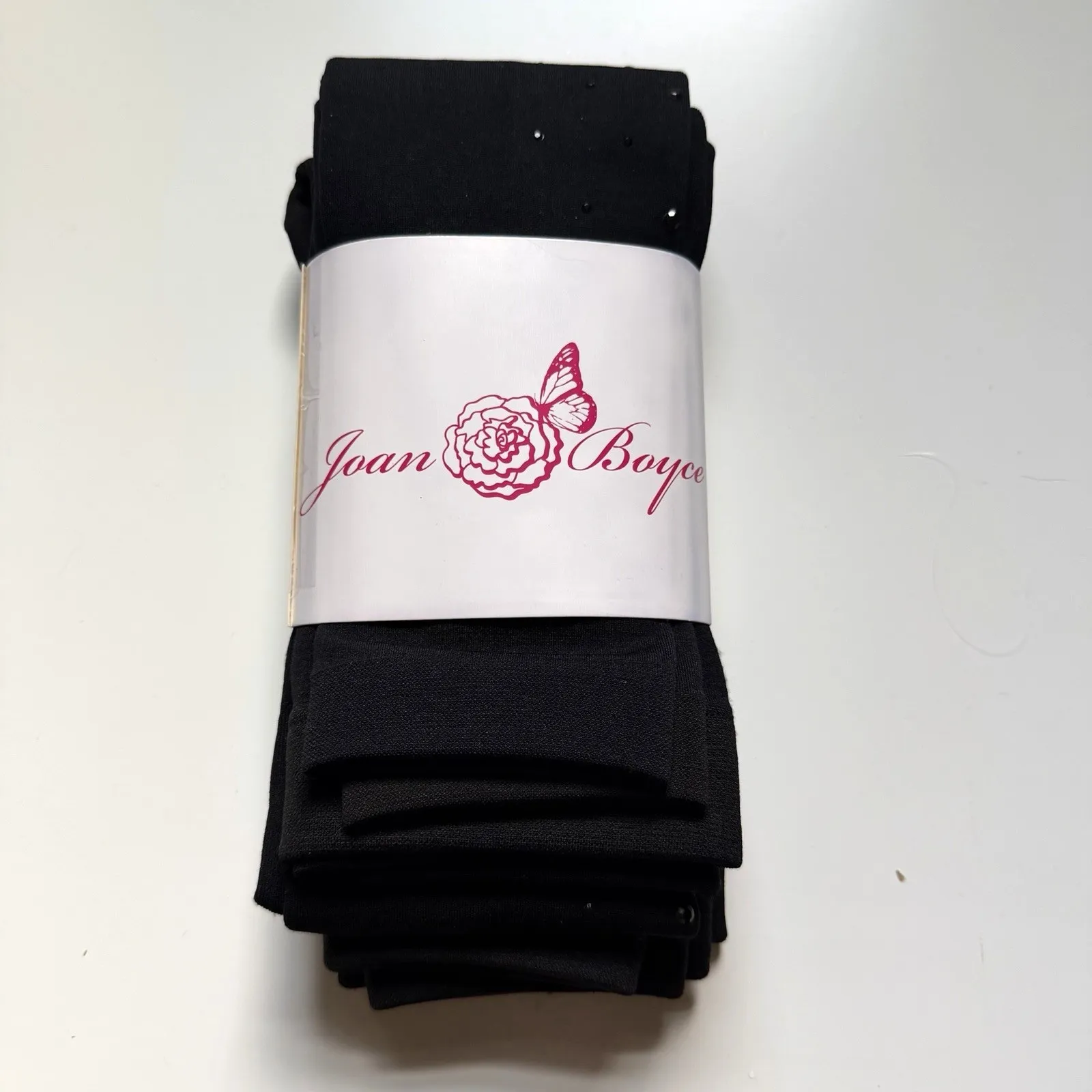 Joan Boyce Footless Tights Black Rhinestone Jeweled Tapered Leg HSN 445800 M/L - Image 2