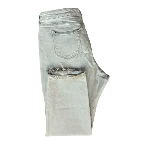 A.N.A 22W Boyfriend Jeans Mid Rise Light Wash Distressed Raw Hem - Image 2