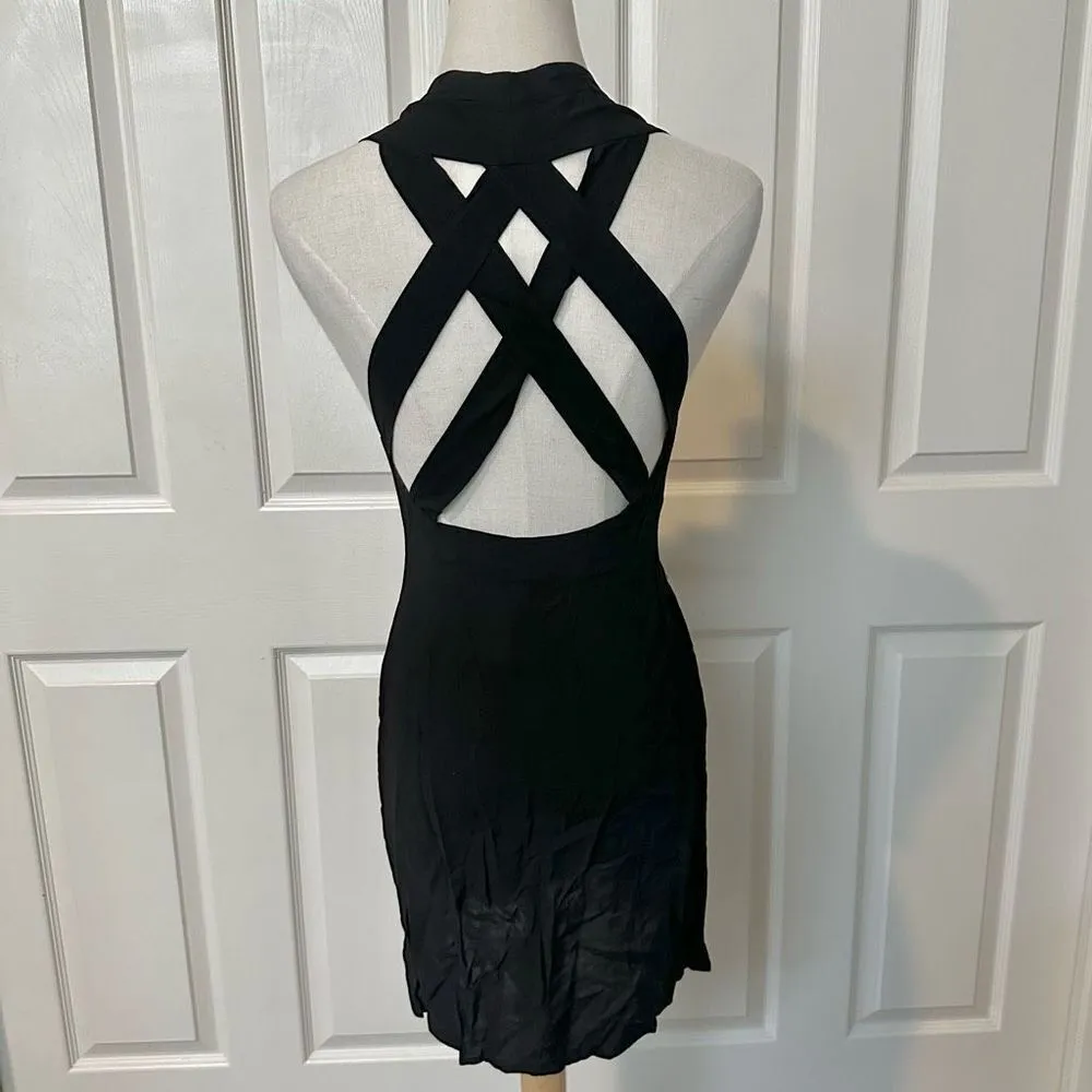 Bethany Cosentino for Urban Renewal black sleeveless cut out back mini dress - Image 3