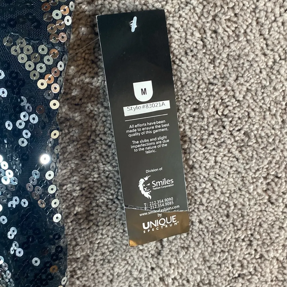 Mlle Gabrielle Silver/Black Sequin Party Dress SIZE M - Image 6