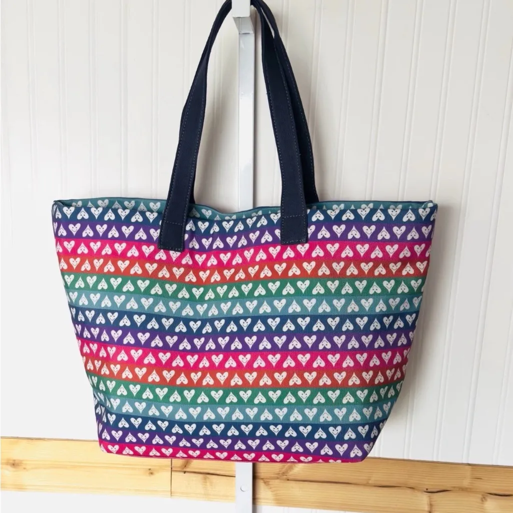 New AQUA Bloomingdale’s x Kerri Rosenthal’s Je T'aime Heart Print Tote Handbag - Image 5