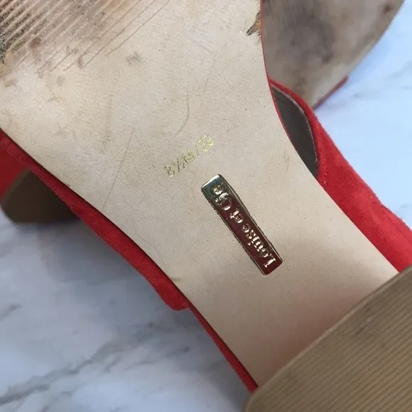 Louise et cie red orange suede strappy block heels  shoes size 8.5m - Image 11