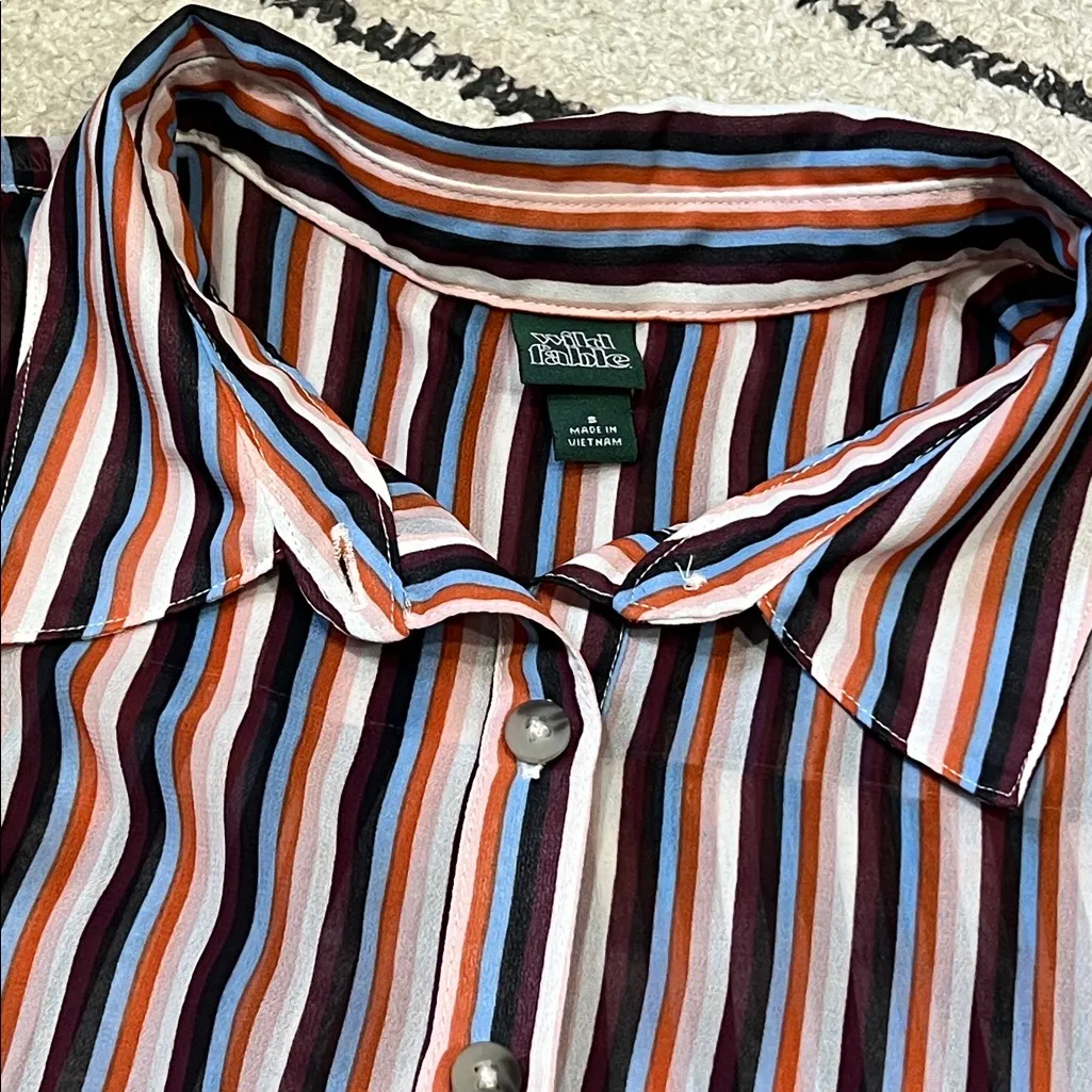 Wild Fable  Striped Button-Up Blouse - Image 2