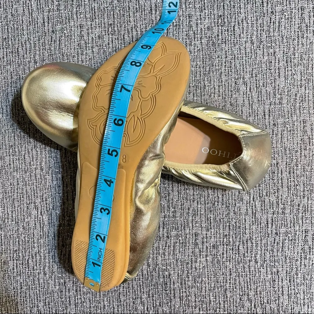 Tihoo Women’s Gold Ballet Flats Size 8 - Image 14