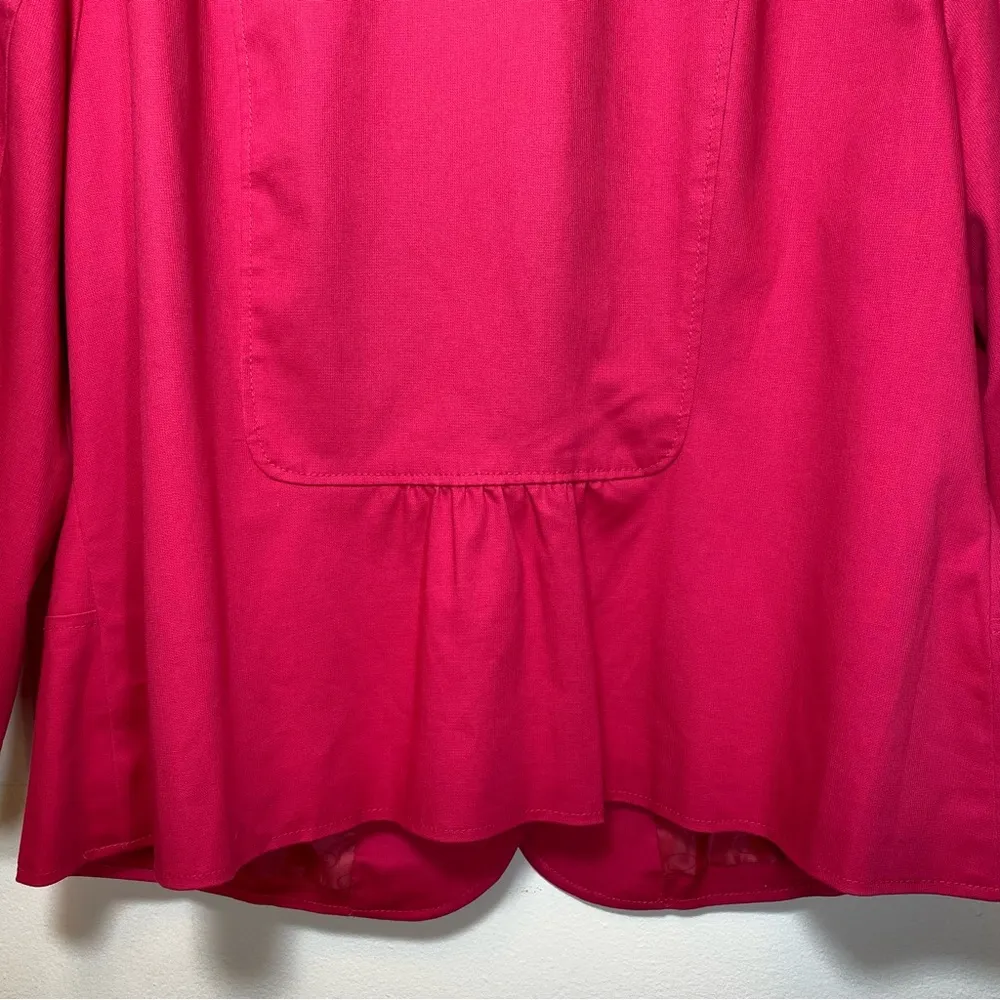 Oscar de la Renta | Vintage Floral Embroidered Single Button Blazer Pink 2XL - Image 12