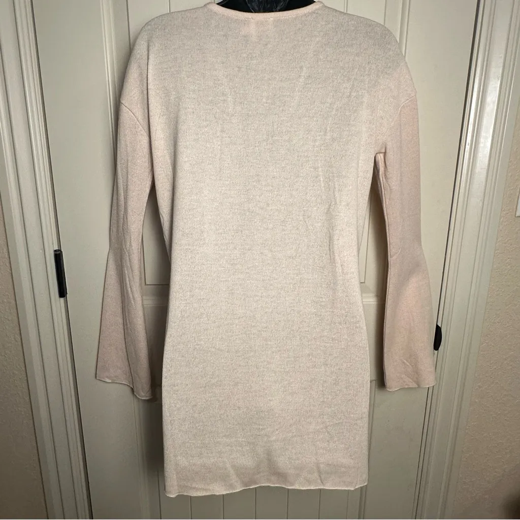 Princess Polly Macy Cardigan Beige Pearl Buttons Size 2 Flare Sleeve EUC $54 - Image 10