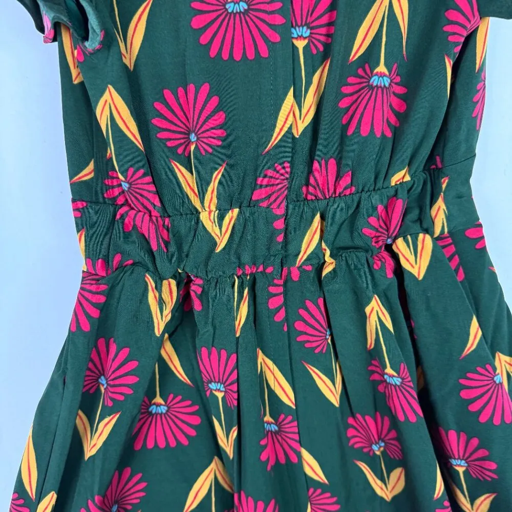 NWT ModCloth Truly You Floral Fit And Flare Dress Forest Green Size XXS NEW - Image 12