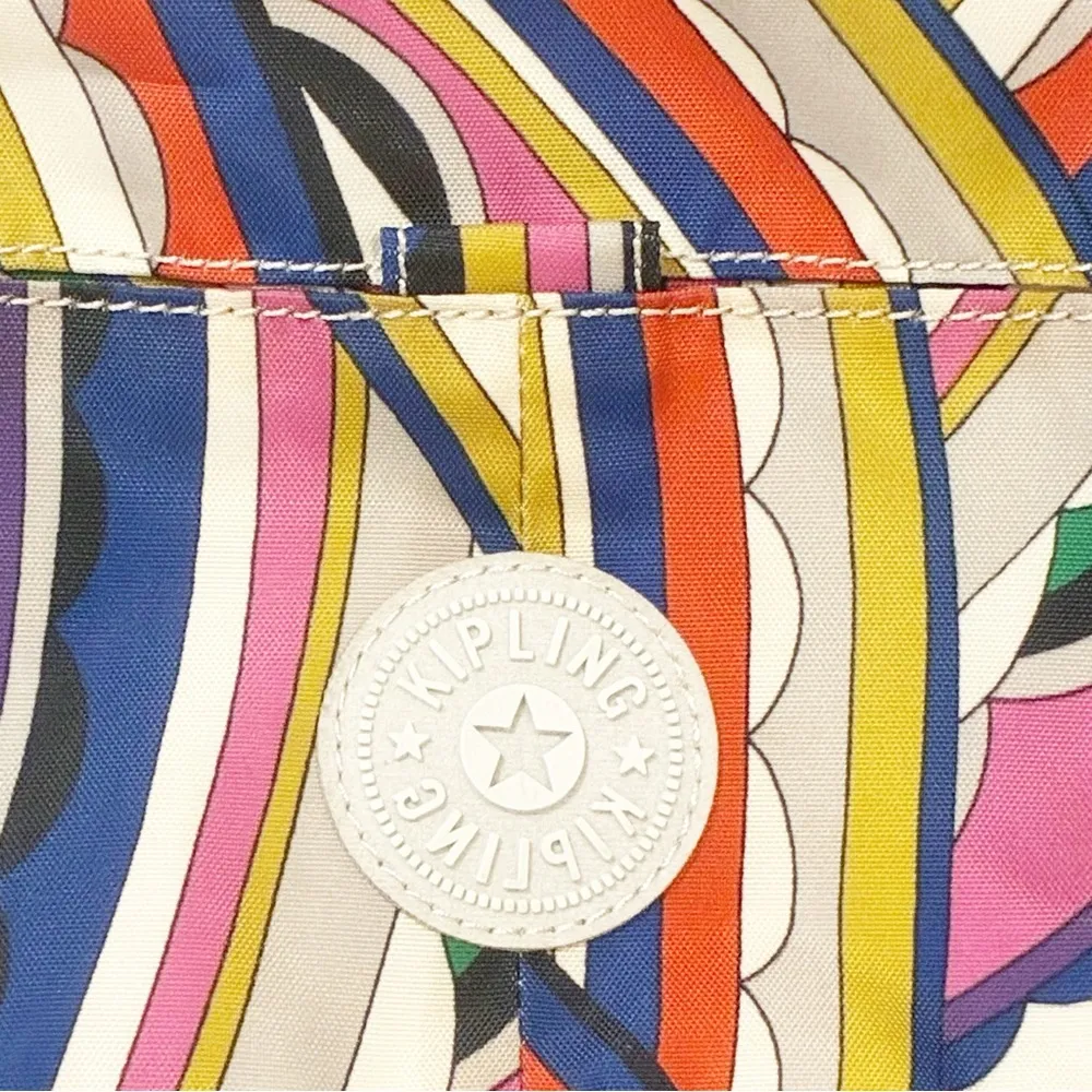 KIPLING Rainbow Nylon CONVERTIBLE CROSSBODY HOBO SHOULDER BAG 3 Compartments ZIP - Image 2