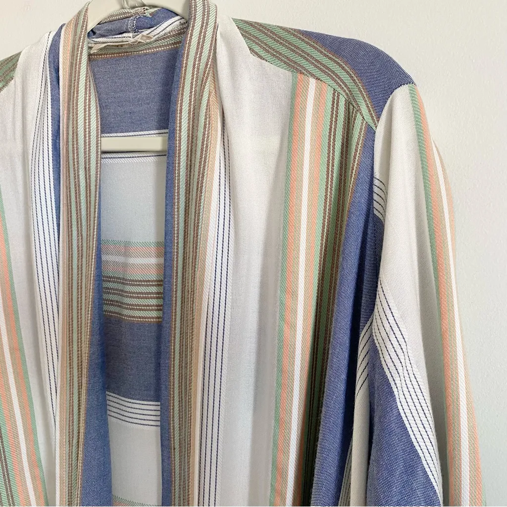 Altar’d State Fringe Open Front Cardigan X-small XS Coverup l Striped Oversized - Image 4