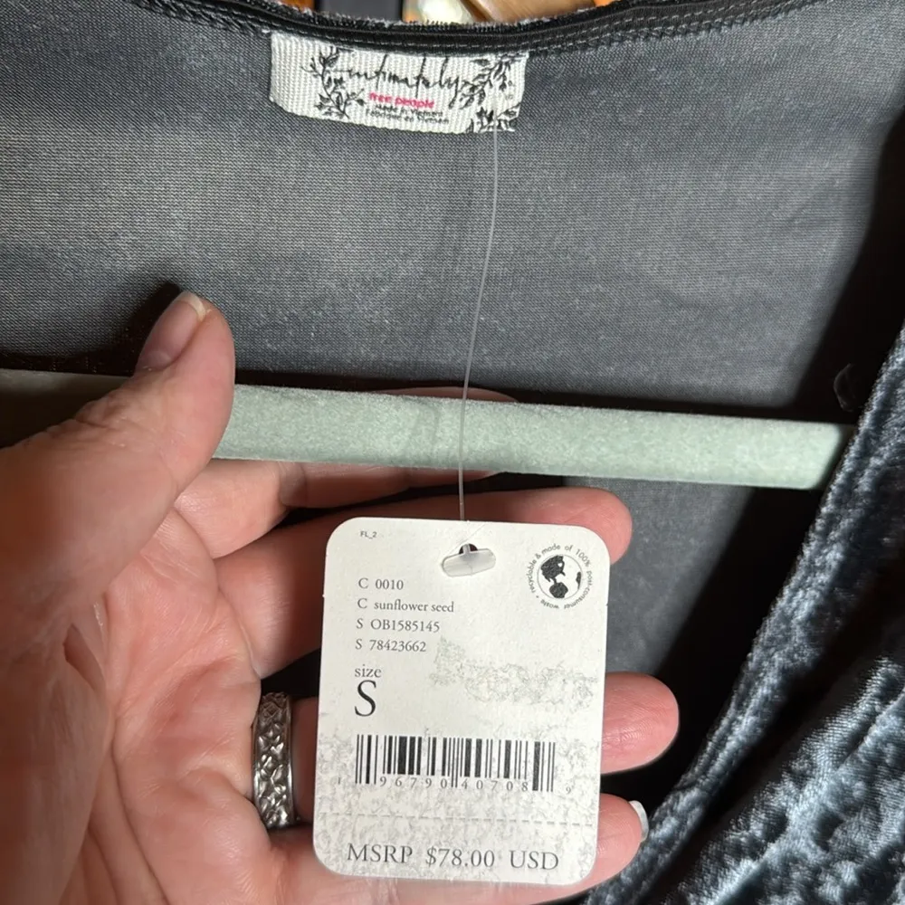 NWT Intimately Free People Don't You Wish Bodysuit Sunflower Seed Blue Sz Small - Image 5