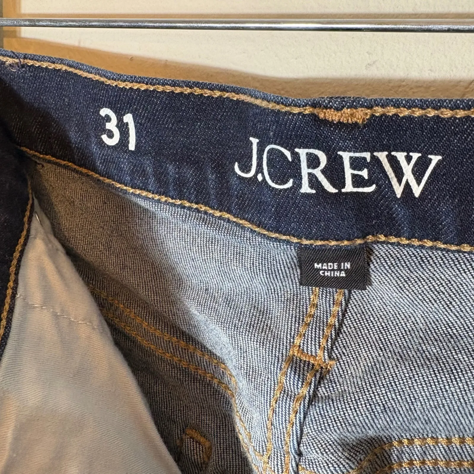 J. Crew Slim Demi Boot‎ Jeans Size 31 Dark Wash Raw Hem Denim - Image 7