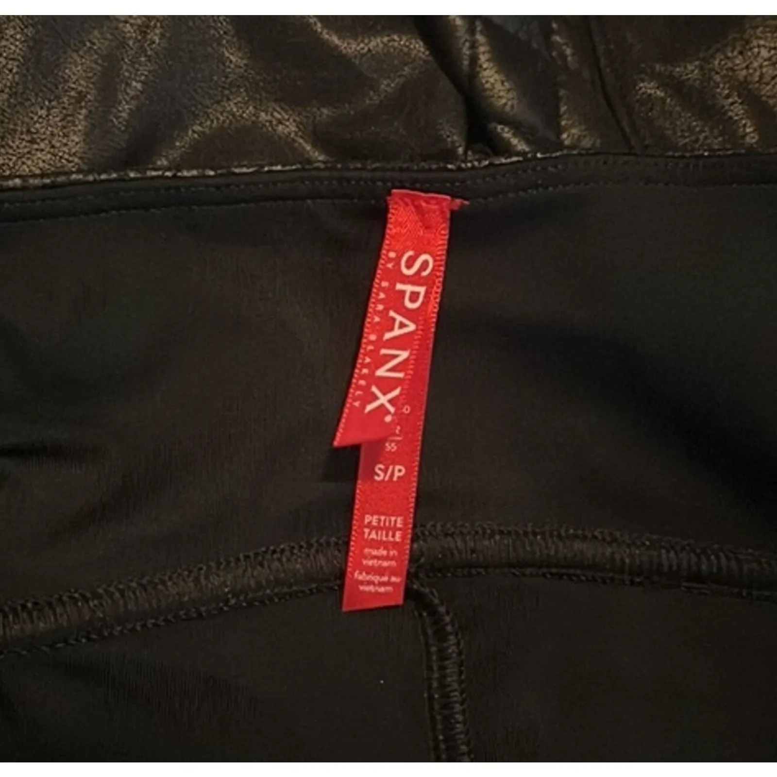 Spanx Pants Womens Small Black Quilted Faux Leather‎ Leggings Rocker Punk Edgy - Image 8