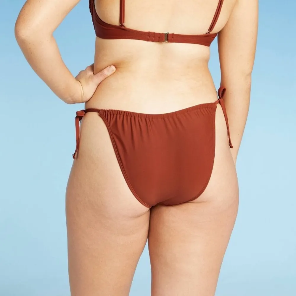 Xhilaration Juniors Orange High Leg Scoop String Bikini Bottom Junior Size 8-10 - Image 9