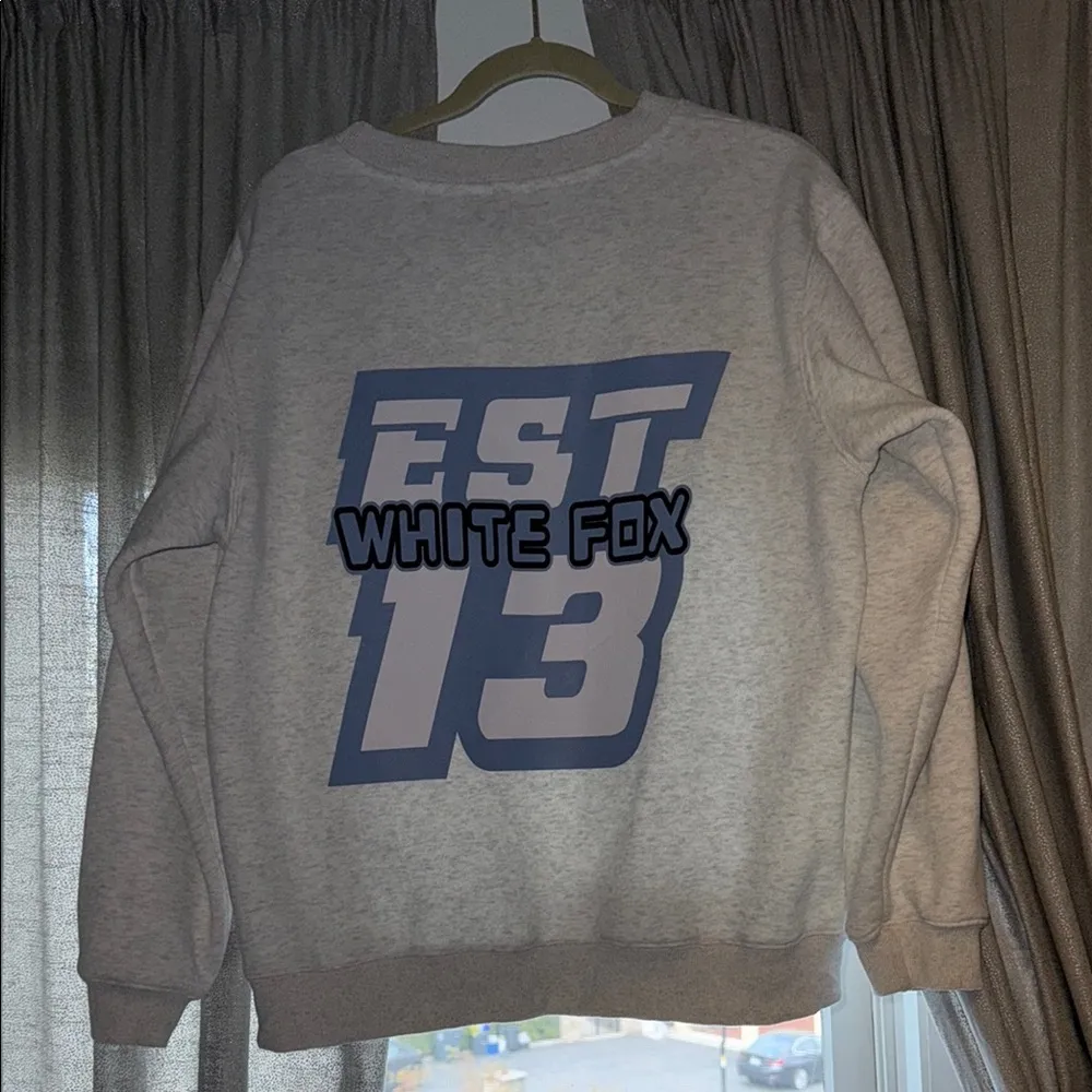 White Fox Heather Gray Crewneck Sweater - Image 2