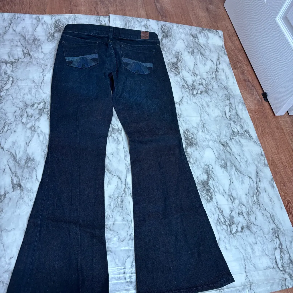 American Eagle vintage Y2K real flare dark Wash denim jeans size 6 - Image 6