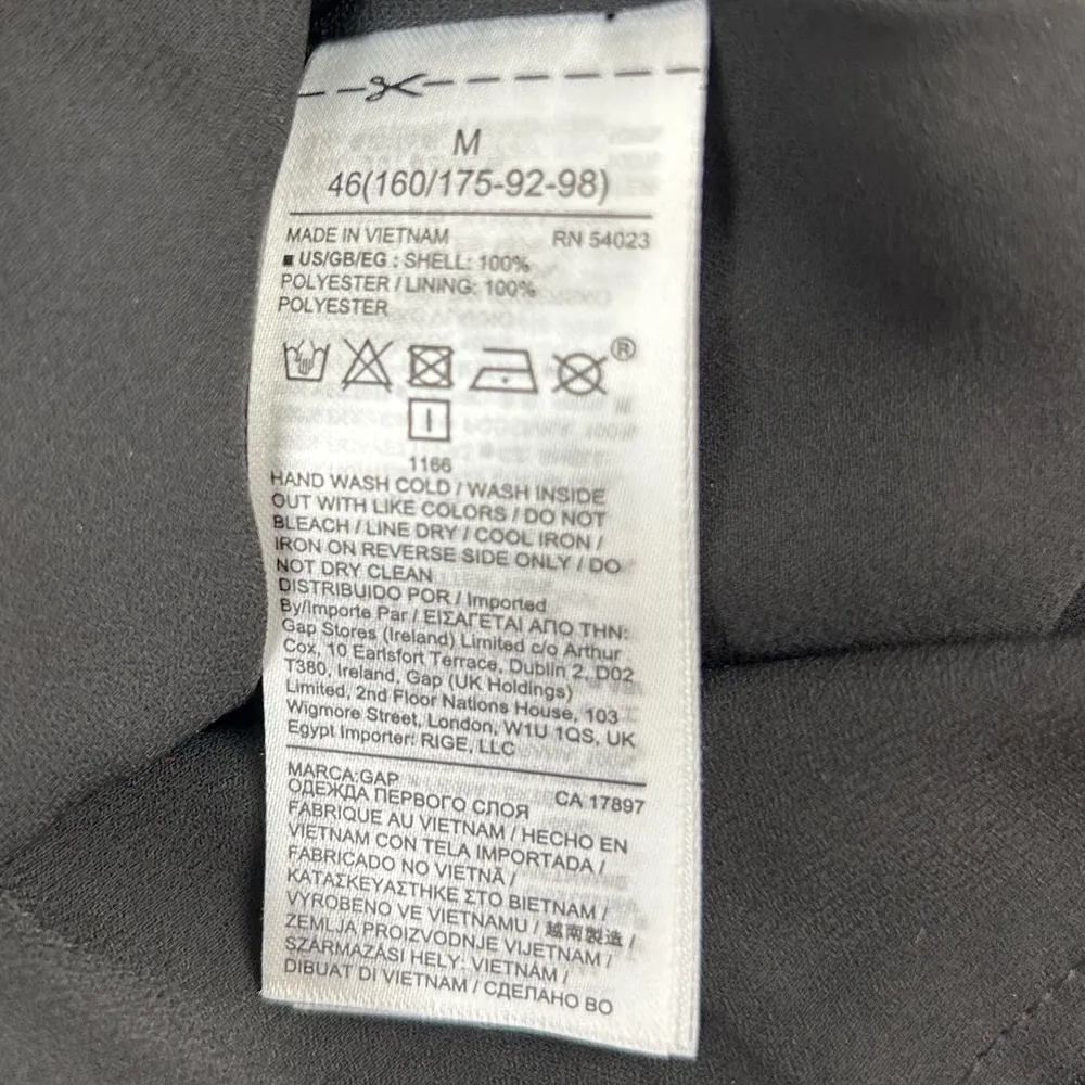 GAP Women's Black Blouse Copper Dots Sheer Long Sleeve Crew Neck Casual- Medium - Image 10