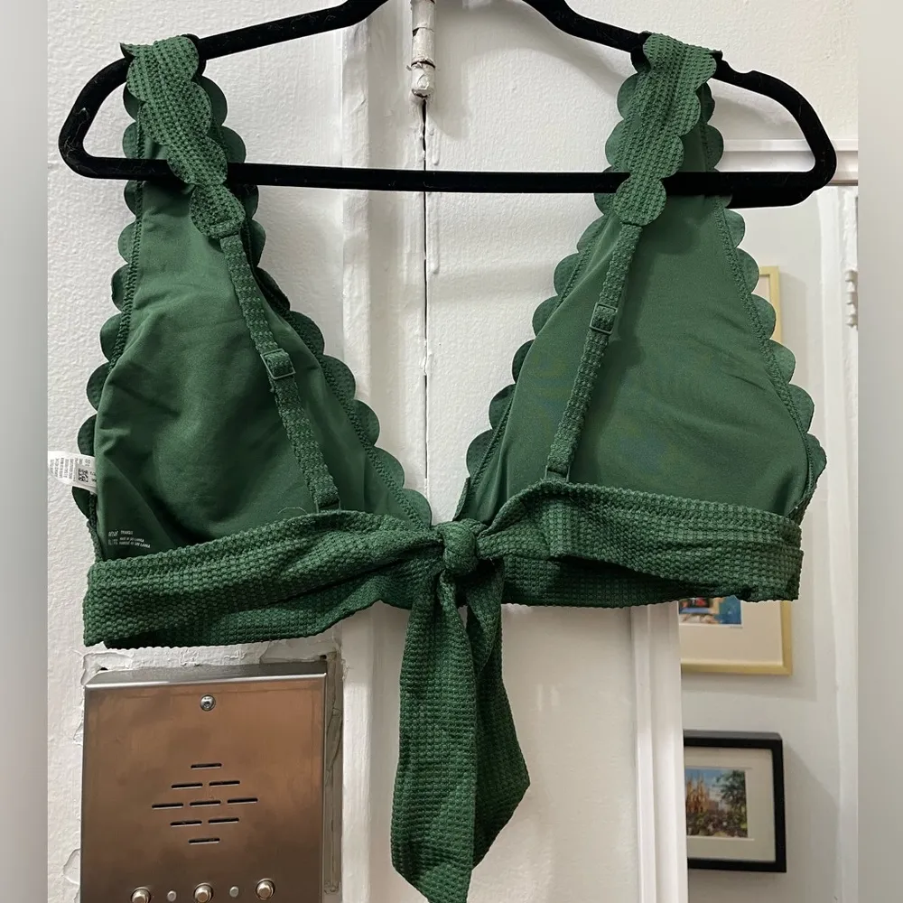 waffle knit green bikini top - Image 2