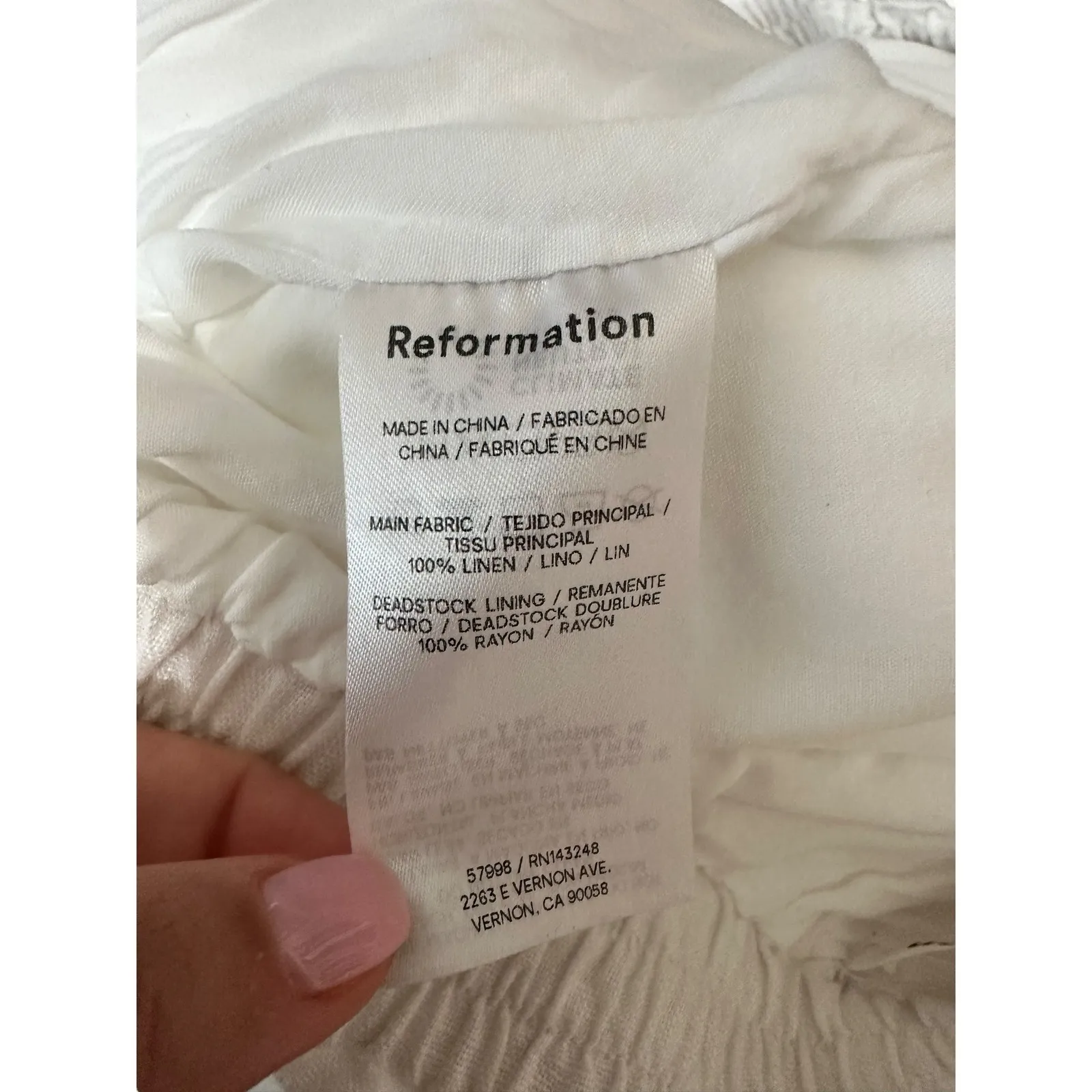 Reformation Mila‎ Linen women's shorts size Large elastic waistband pockets $98 - Image 5