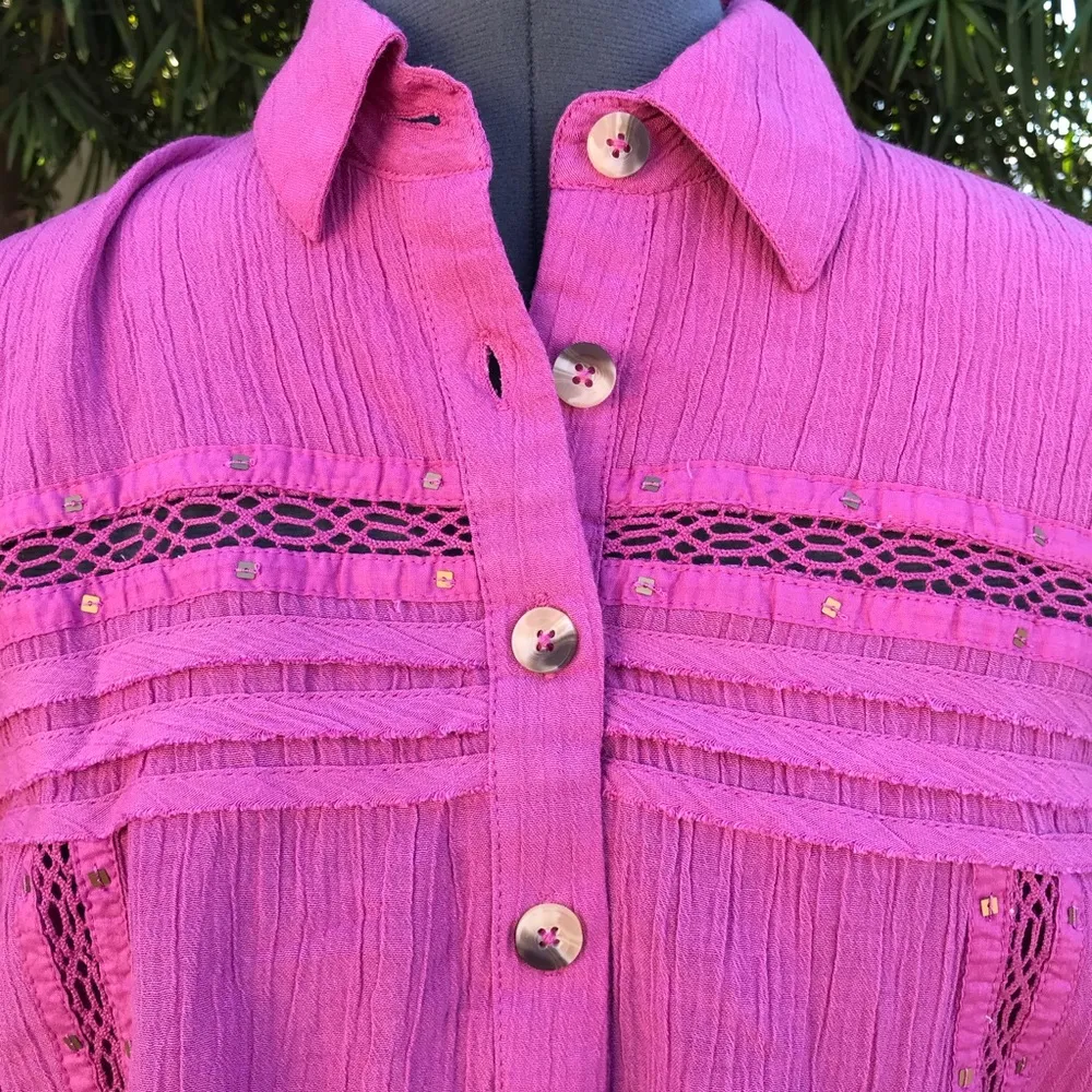 Free People Summer Stars Button Front Shirt (14) - Image 5