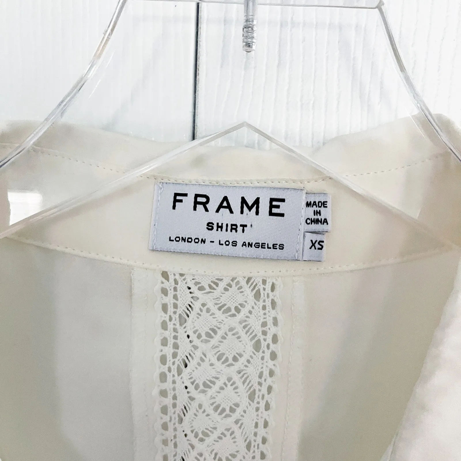 Frame Denim Le Lace Trim Blouse in Off White - Image 6