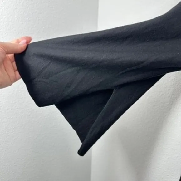 Eileen Fisher Wool Dress Medium M/M Black Long‎ Sleeve Bell Sleeve Minimalist - Image 5