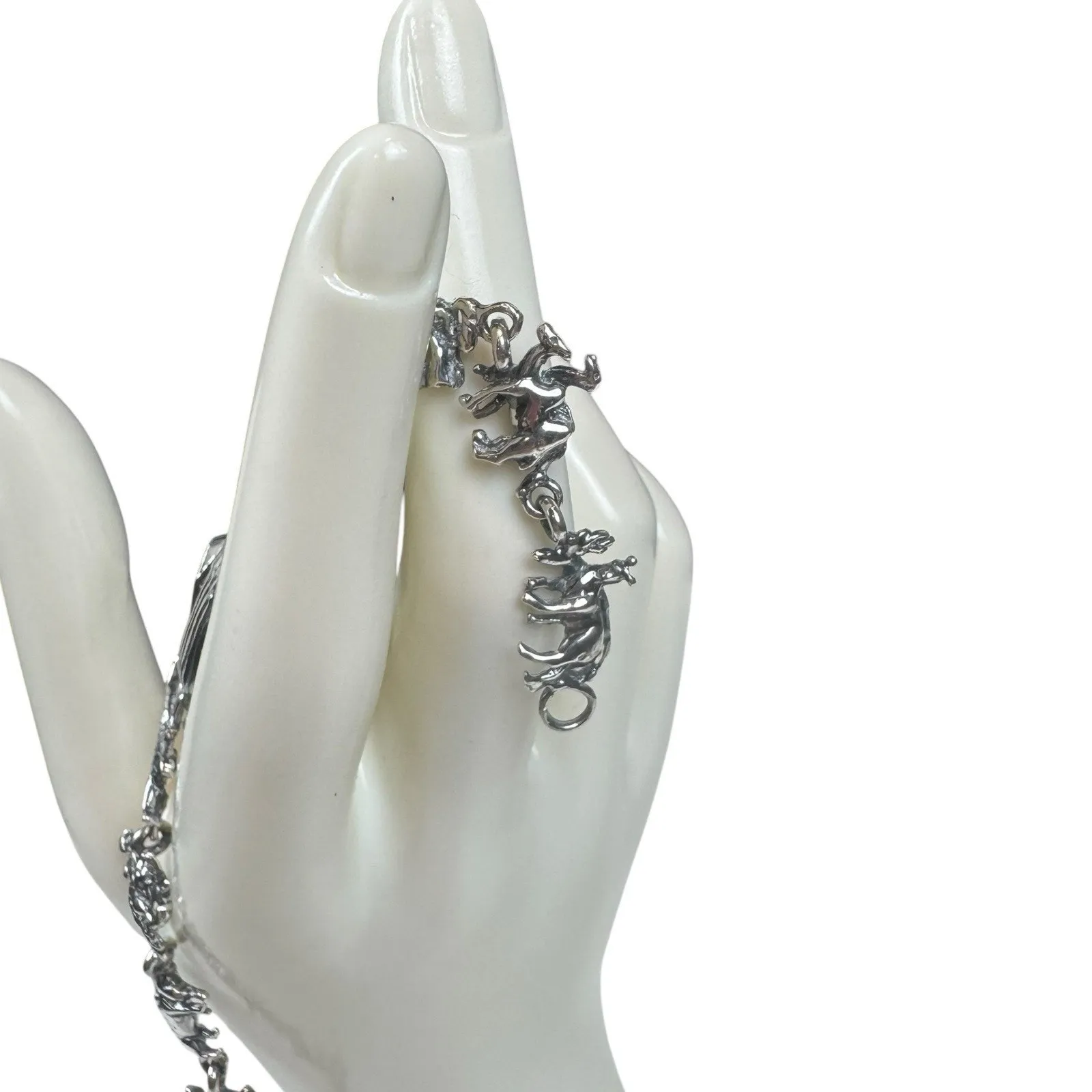 Vintage Noah’s Ark Animal Charm Bracelet With Detailed Animal Figures 8” - Image 11