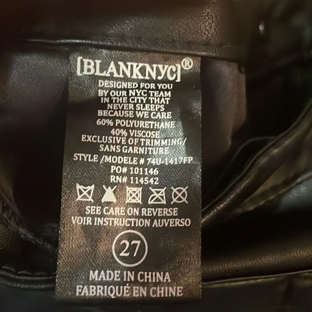 BlankNYC Wake Up Call Liberated Black Vegan Faux Leather Lace Front Skinny Pants - Image 12