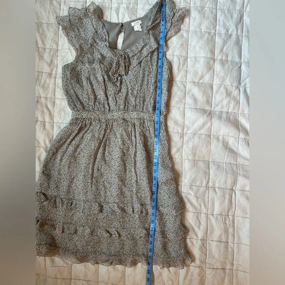 J Crew Ditsy Floral Flutter Sleeve Tiered Knee Length Dress -0 - Image 10