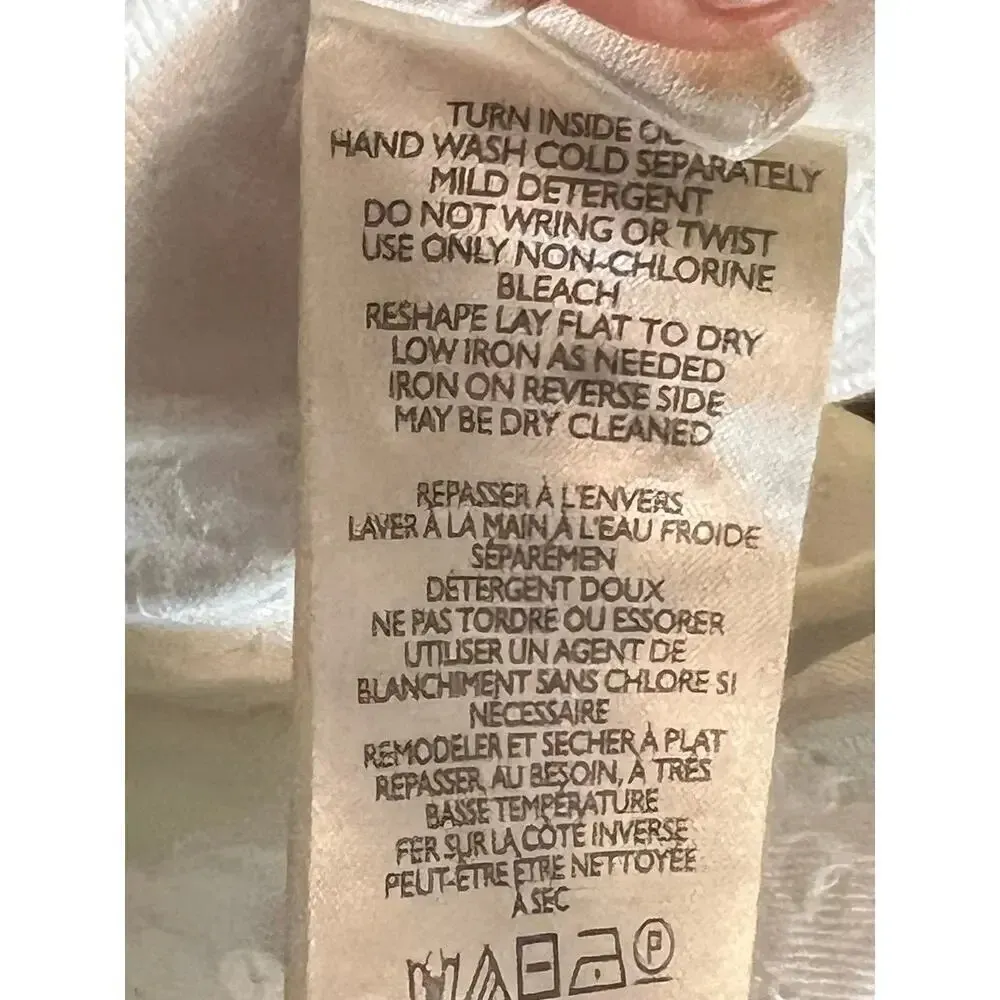 Pilcro cotton full sequin embelishment L 100% viscos white button down Size L - Image 8