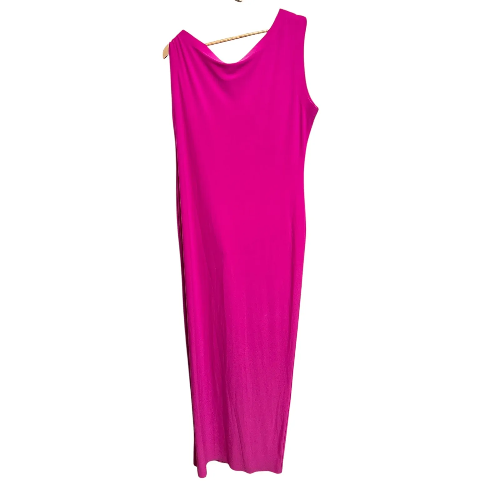Norma Kamali x REVOLVE Drop Shoulder Fitted Gown Orchid Pink Maxi Dress Slit XL - Image 5