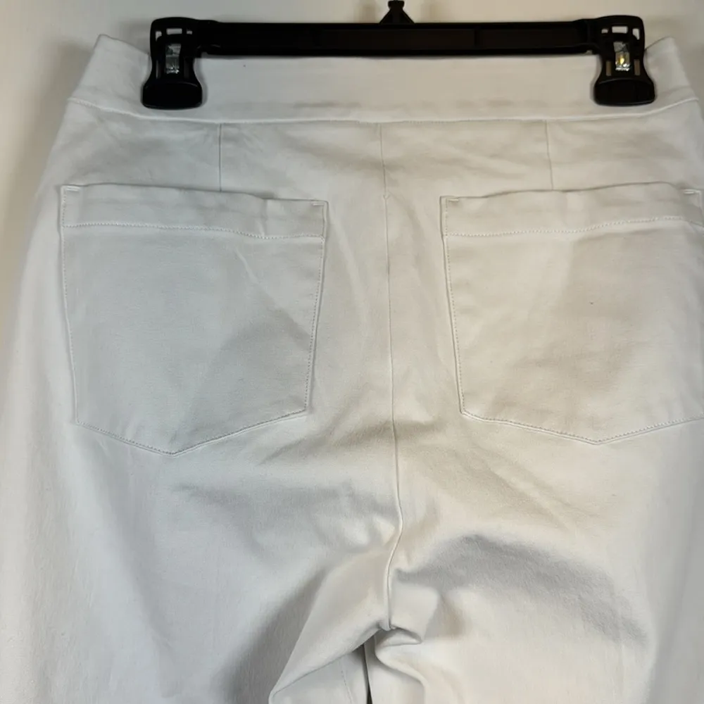 Spanx On The Go Kick Flare Cropped High Waisted White Jeans Size Med EUC #1576 - Image 4