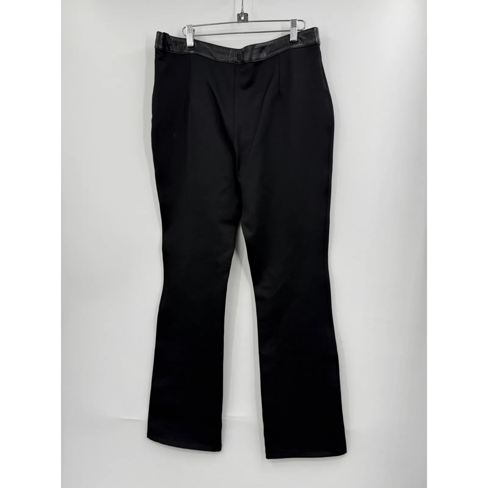 Harley Davidson Black Genuine Riding Leather Trim Bootcut Pants Womens Size 14 - Image 8