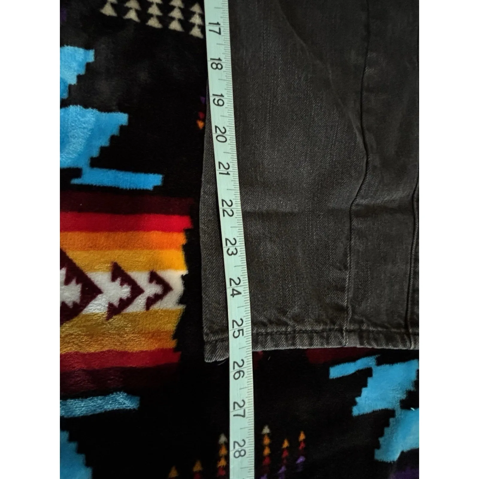 Hollister Barrel Black Denim Jeans Logo Zip Size 25x27 Mid Rise 10.5" Trending - Image 7