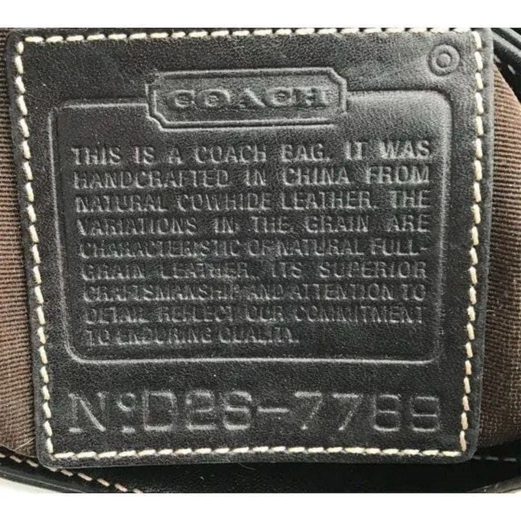 Vintage Coach Women's Black Leather Hamptons Hobo Bag #7789 - Image 5