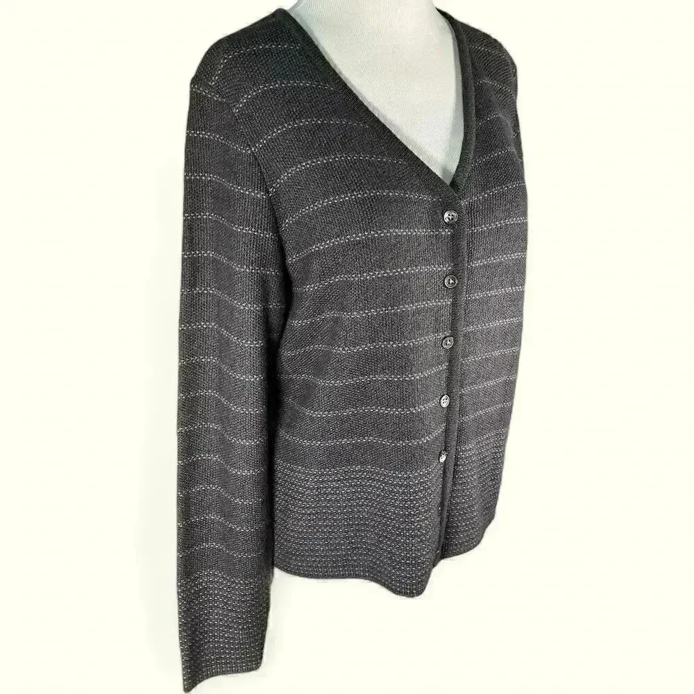 Preview International Wool and Cotton Blend Button-up‎ Cardigan - Image 2