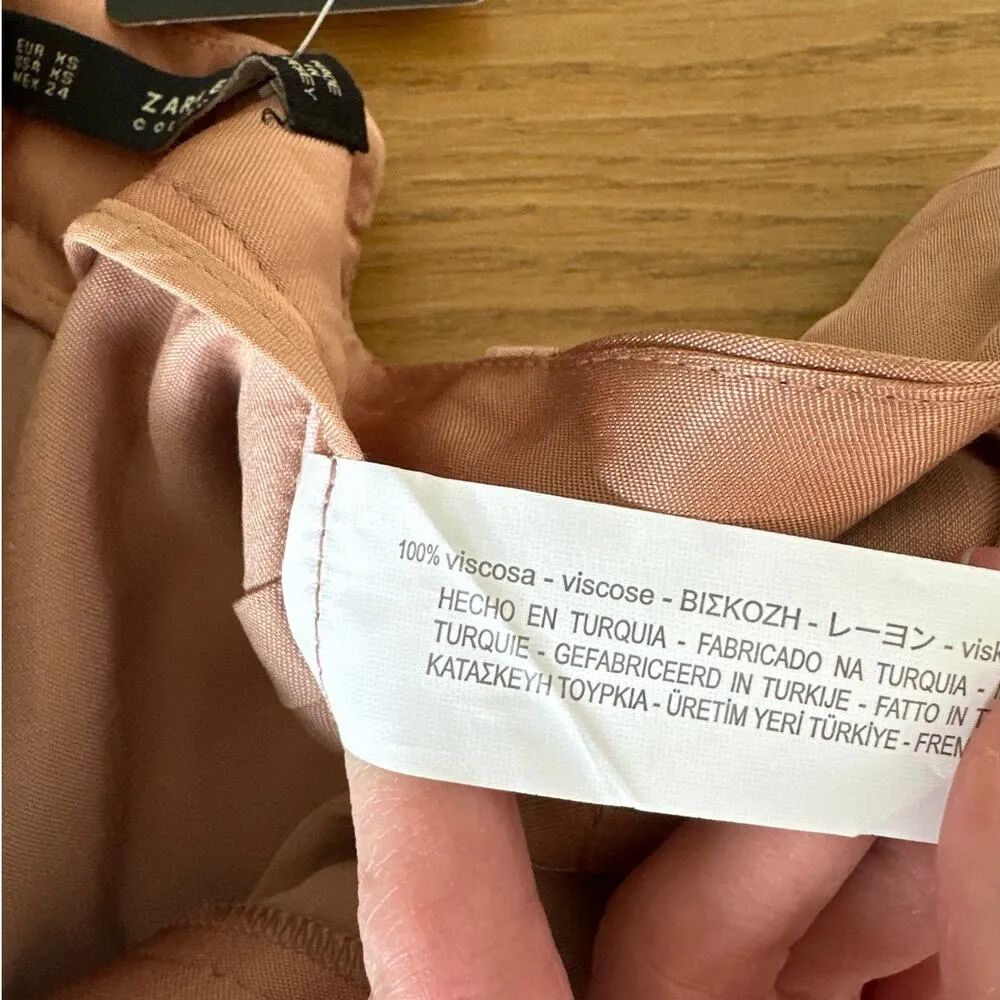 ZARA  Basic - Straight Leg Side Stripe Pants in Peachy Copper - Image 4