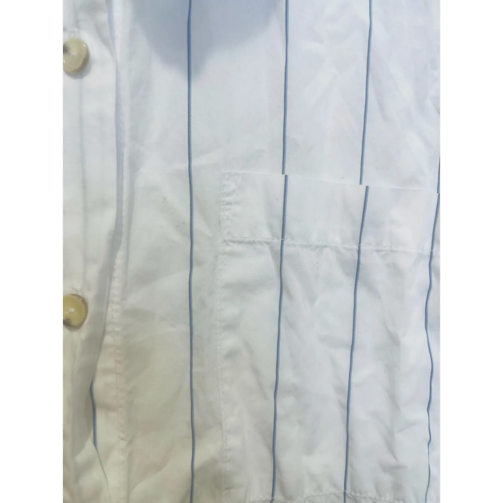 DONNI White Blue Striped Sleeveless Collared Neckline Button Front Dress Size L Size L - Image 8