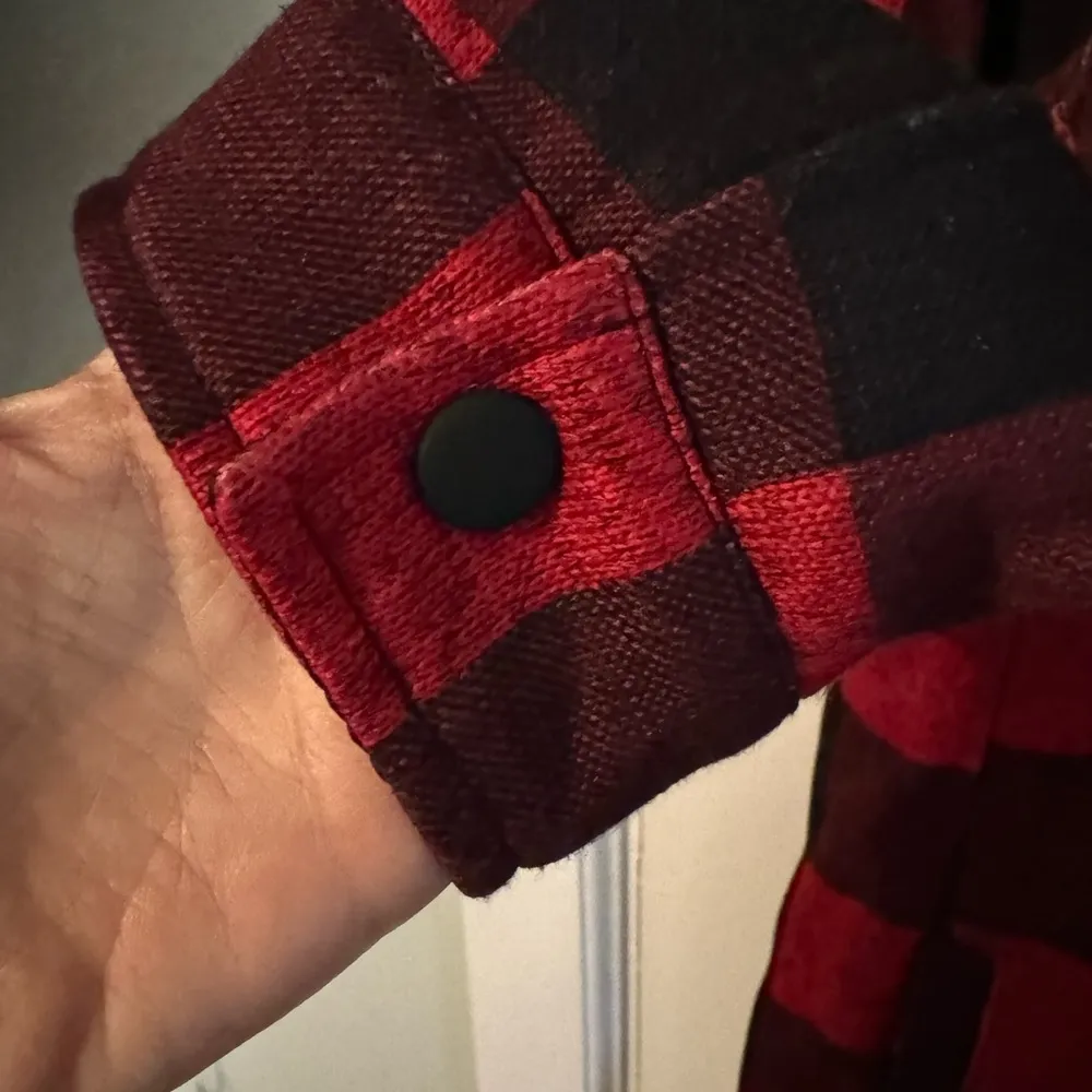 Land’s End Shacket Jacket Size Small Women's Red And Black Check Zip Pockets - Image 4