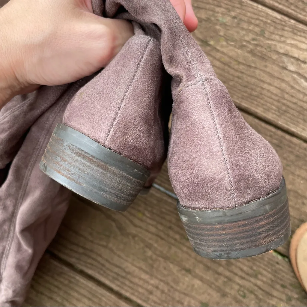 Nine West Taupe Faux Suede Over the Knee Boots 8 - Image 6