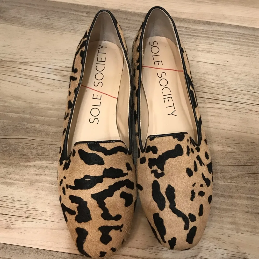 Sole society leopard loafer flats sz 6 - Image 9