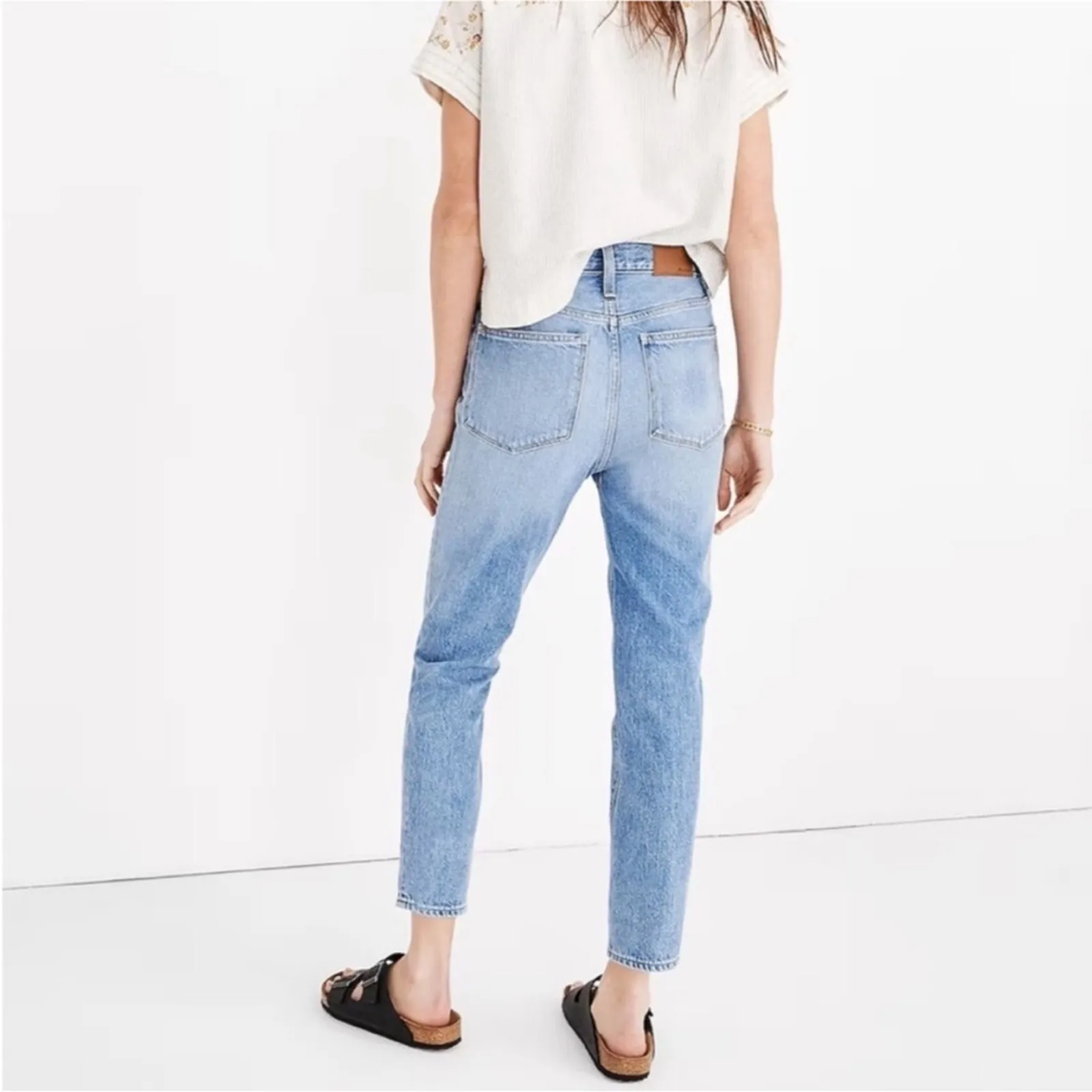 Madewell The Mom Jean in Melva Wash Denim High Rise Tapered Blue women 25 - Image 3