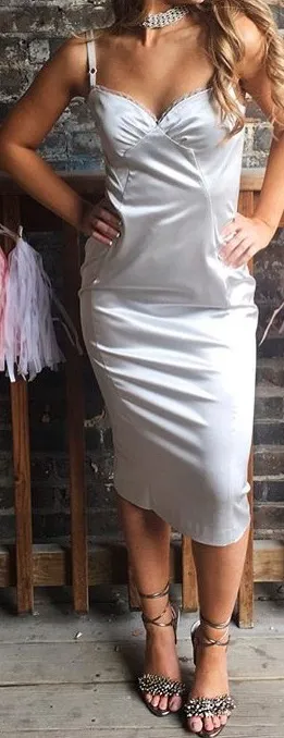 Silver Metallic Lace Up Heels - Image 2