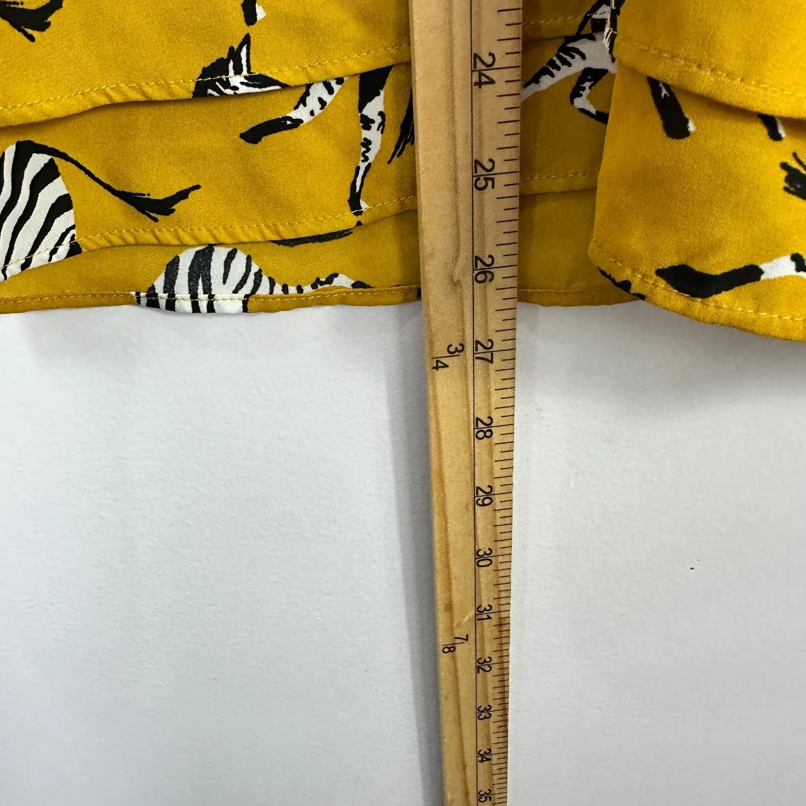 Zebra Print Sleeveless Top‎ Womens M Mustard Yellow Whimsical Indie Safari Retro Size M - Image 6
