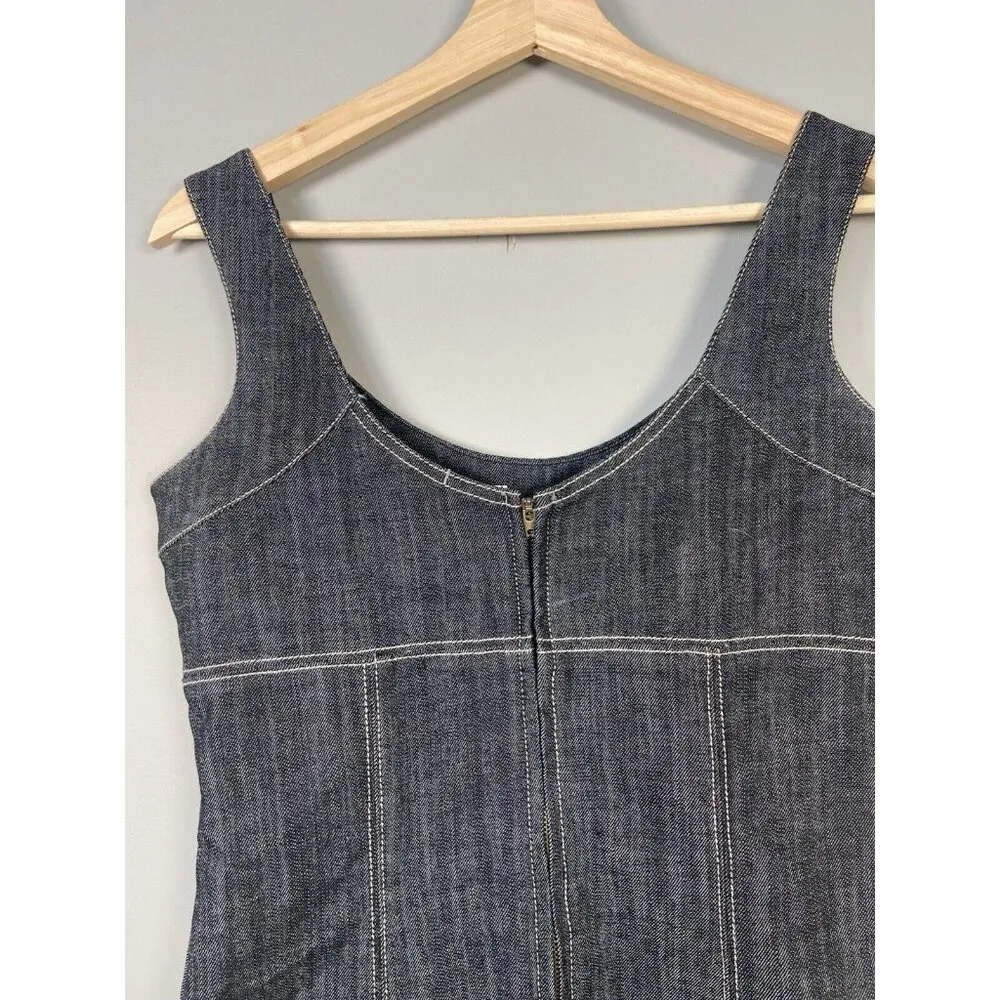 Boom‎ Boom Jeans Gray Denim Dress Grunge Punk Bodycon Y2K Goth Size Medium M - Image 4