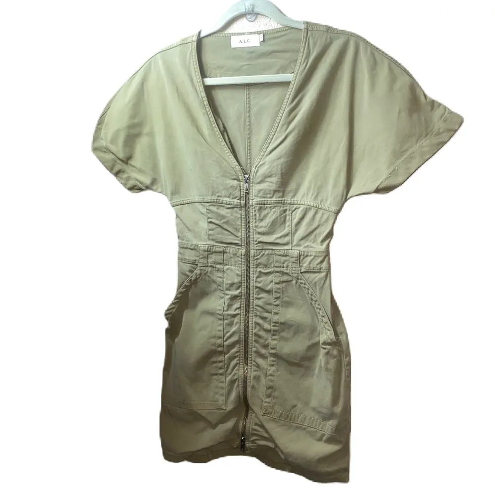 A.L.C Novak Dress - Olive Green/ Taupe Color - Image 3